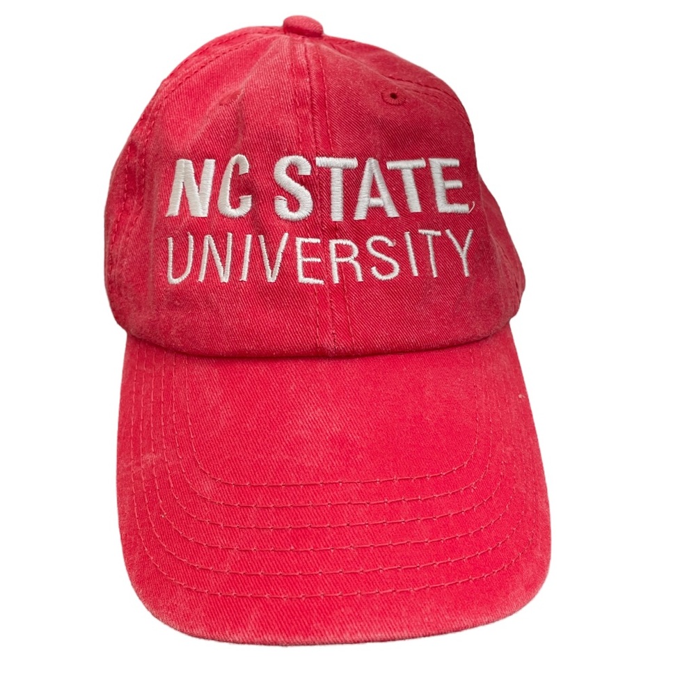 NC State University Red Distressed Baseball Cap OS